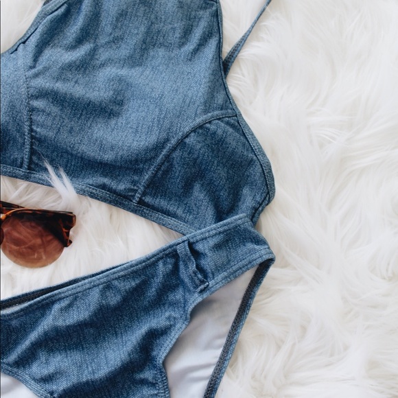 Halter Denim Chic bikini - Picture 3 of 3